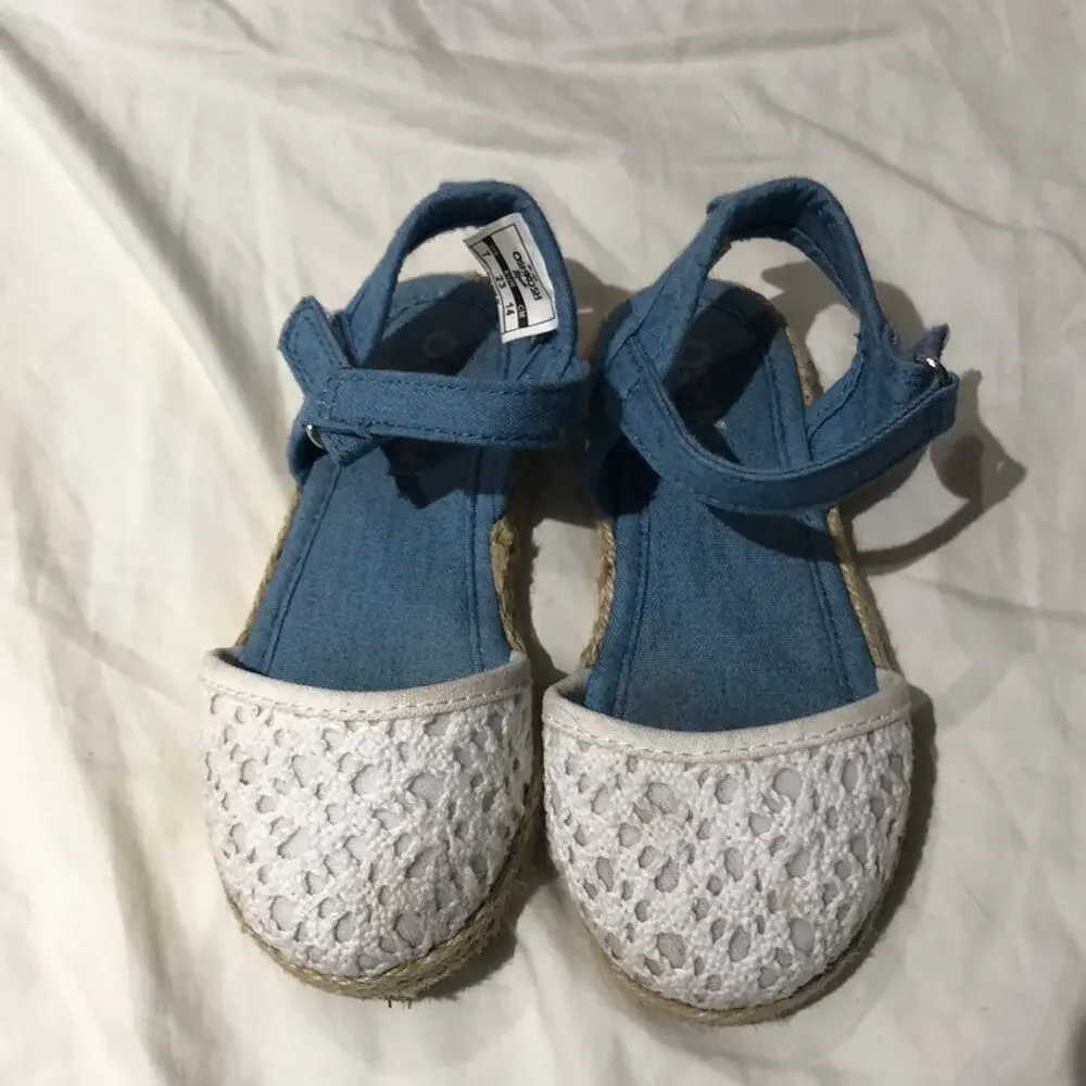 Chambray White espadrille 7toddler worn 2 times